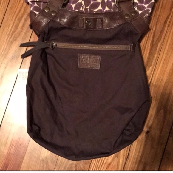 LUCKY BRAND LEATHER/CANVAS HOBO BAG - Picture 5 of 7